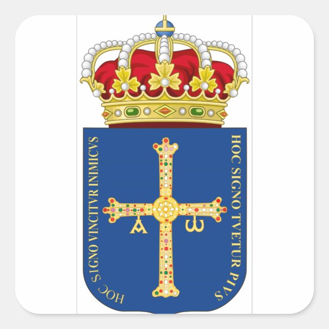 Asturias Coat of Arms (Spain) Square Sticker (Front)