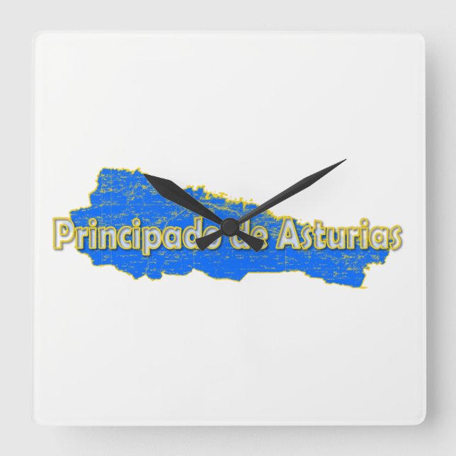Asturias Square Wall Clock (Front)