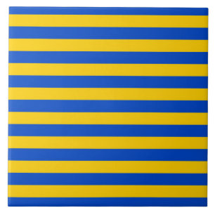 Asturias Sweden flag stripes yellow blue pattern c Ceramic Tile