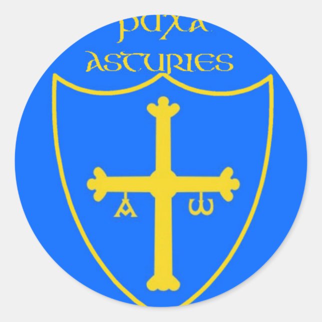 asturies-round classic round sticker (Front)
