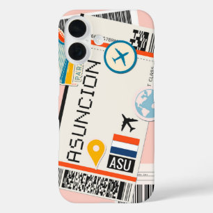 Asunción Boarding Pass – Paraguay Travel Culture iPhone 16 Case