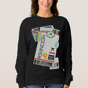 Asunción Paraguay City Skyline Silhouette Outline Sweatshirt