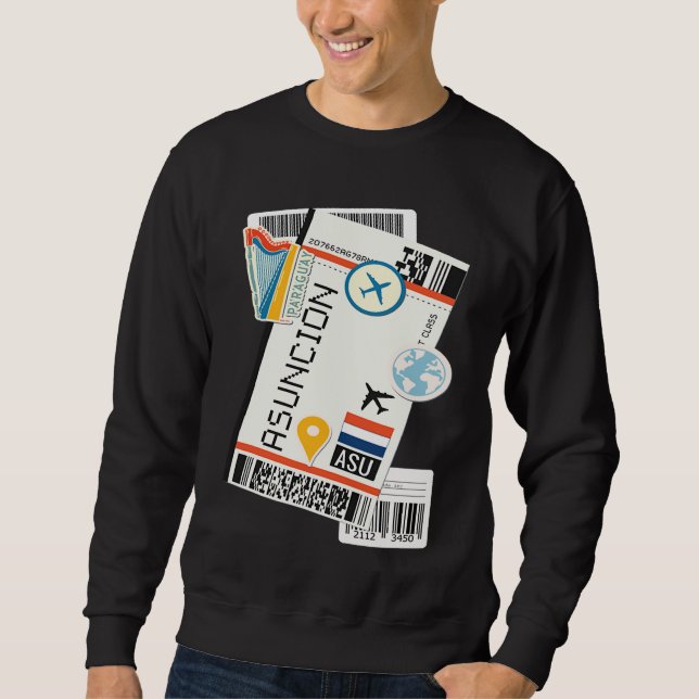 Asunción Paraguay City Skyline Silhouette Outline  Sweatshirt (Front)