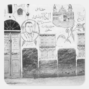 Aswan Egypt, Decorated House Square Sticker