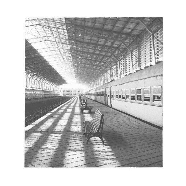 Aswan Egypt, Interior of Aswan Dam Train Station Notepad (Front)