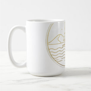Aswan Sailboat Minimalist Line Art - Golden Nile A Coffee Mug