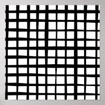 Asymmetric Black and White Chequered-Plaid