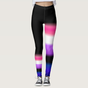 Asymmetric genderfluid pride flag leggings