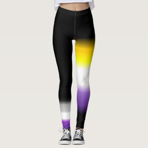 Asymmetric nonbinary ace asexual pride flags leggings