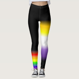 Asymmetric nonbinary gay rainbow pride flags #1 leggings