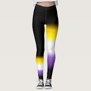 Asymmetric nonbinary pride flag leggings
