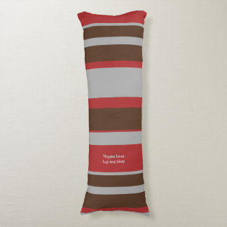 Asymmetric Stripes Horizontal Lines Grey Red Brown Body Cushion