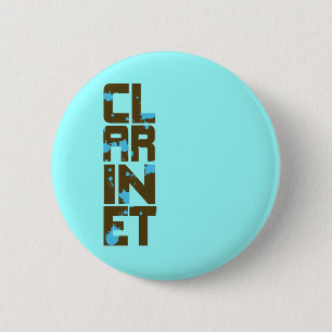 Asymmetrical Clarinet 6 Cm Round Badge