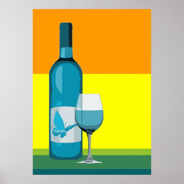 asyrum : pop wine glass and bottle poster (Front)