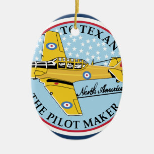 AT6 Texan Abzeichen, North American T6 Texan Abzei Ceramic Tree Decoration