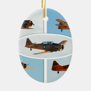 AT-6 Texan WWII  War Plane Ceramic Tree Decoration