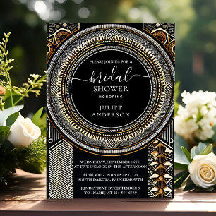 At African Brown Traditional Nigeria Bridal Shower Invitation