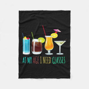 At Age Need Gles Funny Sarcasm Sarcastic Humour Fleece Blanket