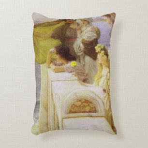 At Aphrodite's Cradle by Sir Lawrence Alma Tadema Decorative Cushion