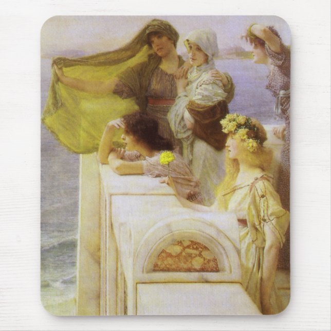 At Aphrodite's Cradle by Sir Lawrence Alma Tadema Mouse Pad (Front)