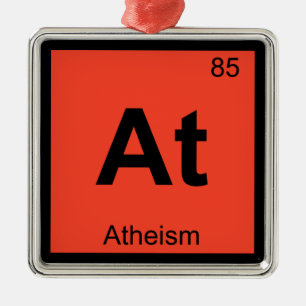 At - Atheism Philosophy Chemistry Symbol Metal Ornament