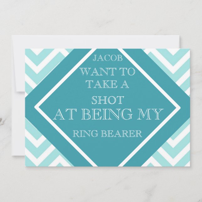 At Being My RING BEARER Aqua Blue Zigzag Pattern (Front)