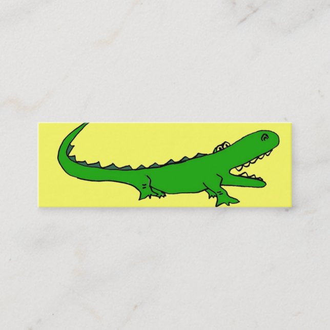 AT- Cartoon Gator Bookmarks Mini Business Card (Front)