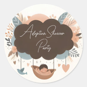 At Child Old Son Boho Fun Adoption Day Baby Shower Classic Round Sticker