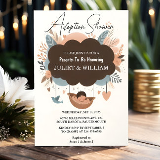 At Child Old Son Boho Fun Adoption Day Baby Shower Invitation