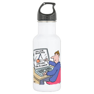 At Computer Online Banking Funny Cartoon 532 Ml Water Bottle