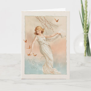 "At Easter Joy" - Vintage Print, L. Prang & Co. Card