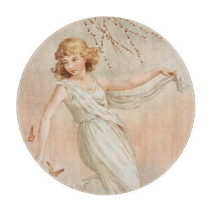 "At Easter Joy" - Vintage Print, L. Prang & Co. Cutting Board