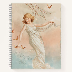 "At Easter Joy" - Vintage Print, L. Prang & Co. Notebook