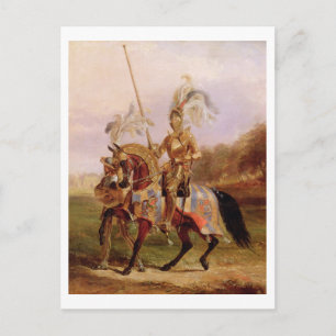 At Eglinton, Lord of the Tournament, 1840 (oil on Postcard