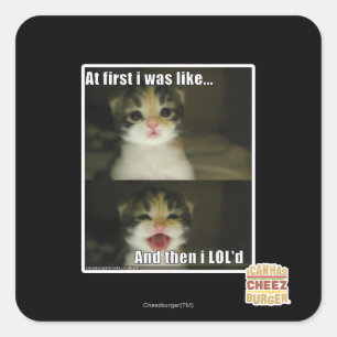 At first I was like Square Sticker