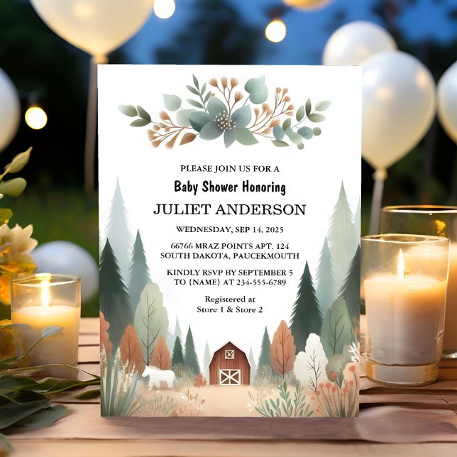 At Fun Wild Mother To Be Wood Woodland Baby Shower Invitation (Creator Uploaded)