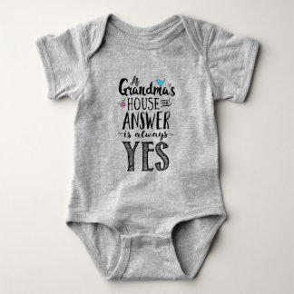 At Grandma's the Answer is Always Yes Baby Bodysuit