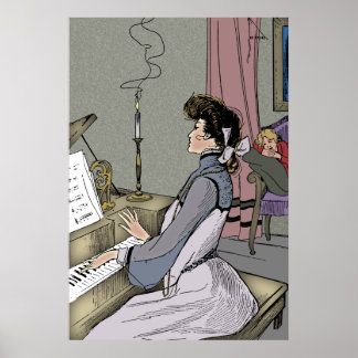 At Her Piano Poster