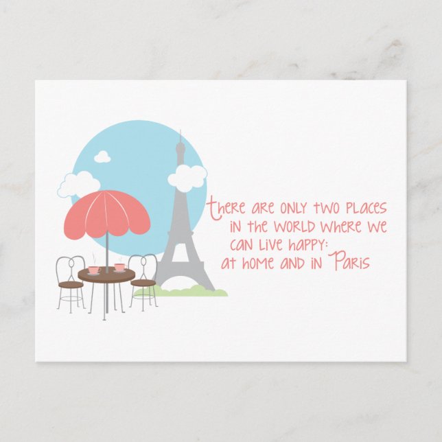 At Home or Paris Postcard (Front)