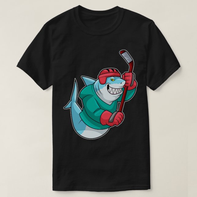 at Ice hockey with Ice hockey stick Helmet T-Shirt (Design Front)