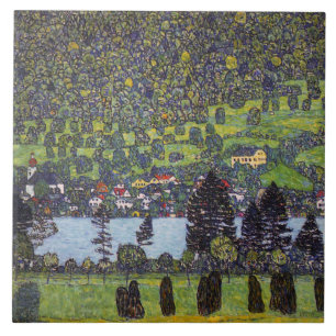 At Lake Atter, Gustav Klimt Ceramic Tile