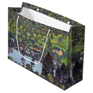 At Lake Atter, Gustav Klimt Large Gift Bag