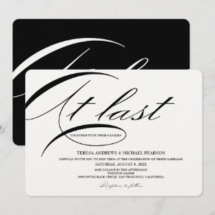 At last Calligraphy Formal Minimalist Wedding Invitation