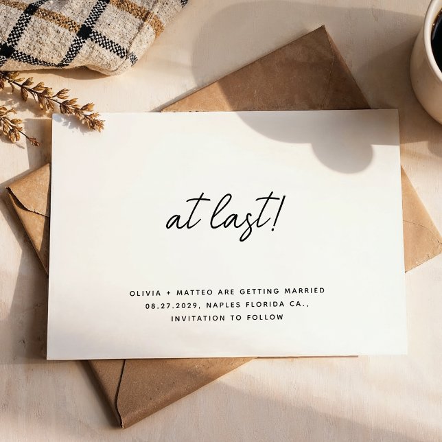 At last Classic Script Wedding Save the Date (Creator Uploaded)