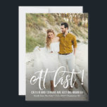 At Last EDITABLE Background Colour Save The Date<br><div class="desc">Modern and stylish save the date photo card from Berry Berry Sweet { www.berryberrysweet.com }. Background colour can be edited online.</div>