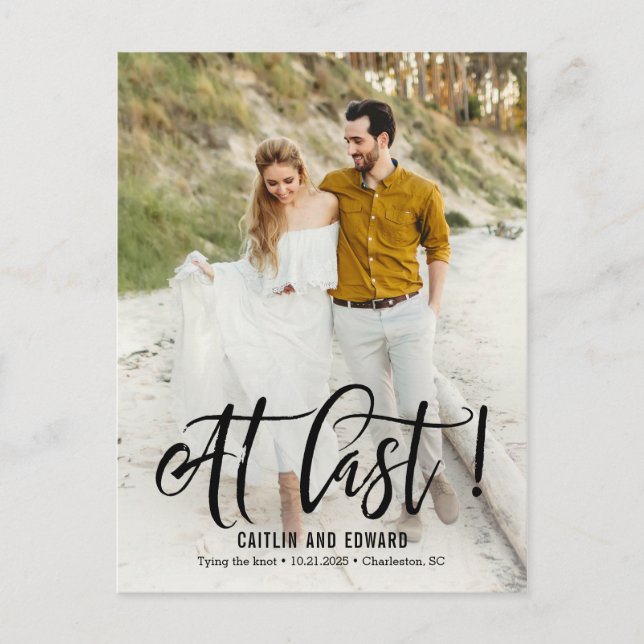 At Last EDITABLE COLOR Save The Date Postcard (Front)