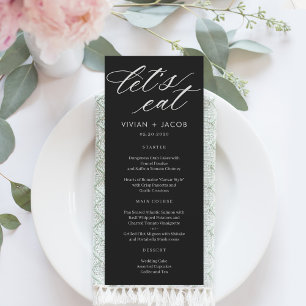 At Last Let's Eat Wedding Menu Card