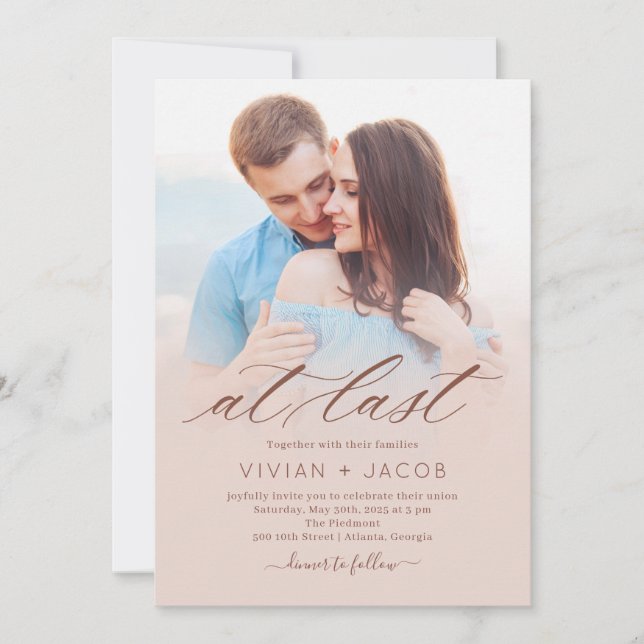 At Last Photo Wedding Invitation (Front)