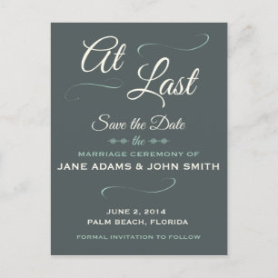 At Last Save The Date Postcard
