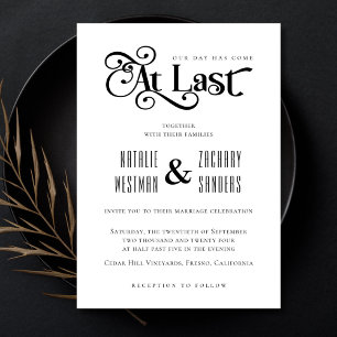 At Last Wedding Invitation